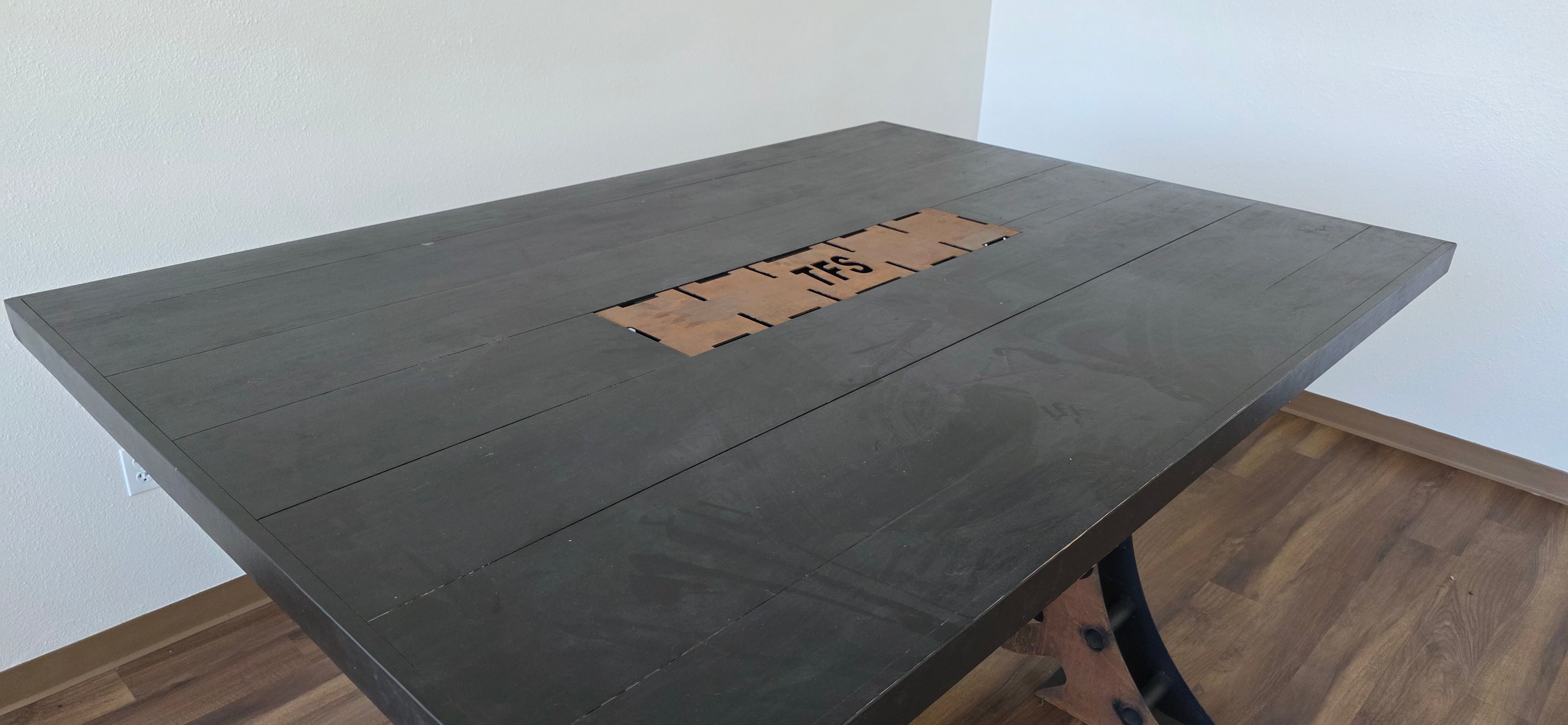 Custom Steampunk Gear Design Tall Conference Table (used)