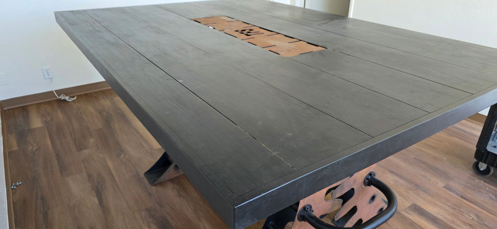 Custom Steampunk Gear Design Tall Conference Table (used)