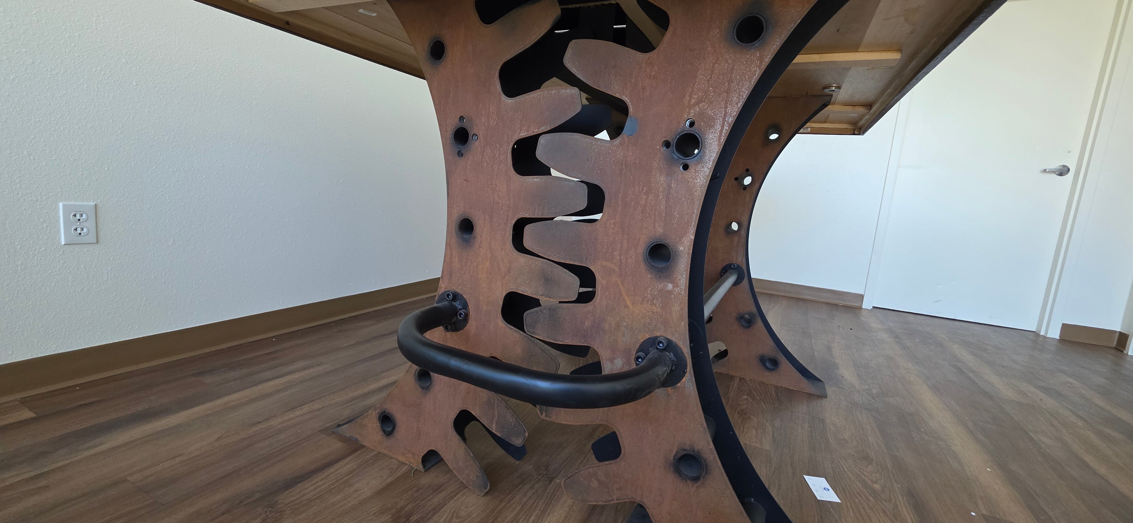 Custom Steampunk Gear Design Tall Conference Table (used)