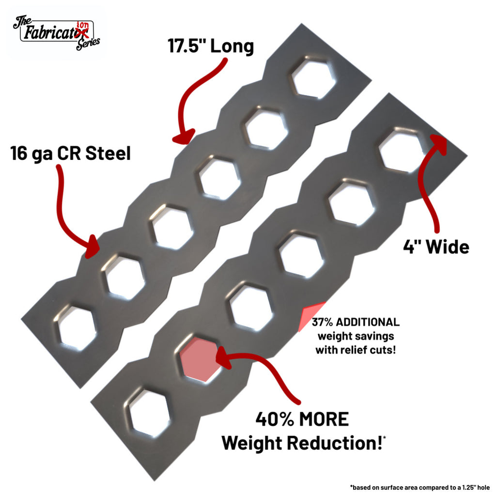 Wide Hexagon Relief Cut Roll Cage & Chassis Gusset